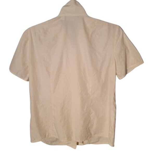 Liz Claiborne Silk/Cotton Blend Short Sleeve Ivory Blouse Size 4 - Picture 2 of 5